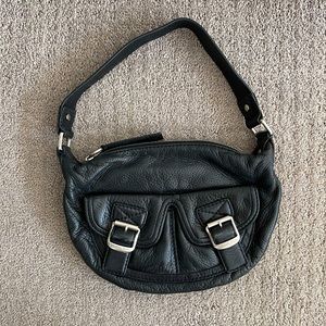Michael Kors Leather Mini Hobo Satchel Handbag in black